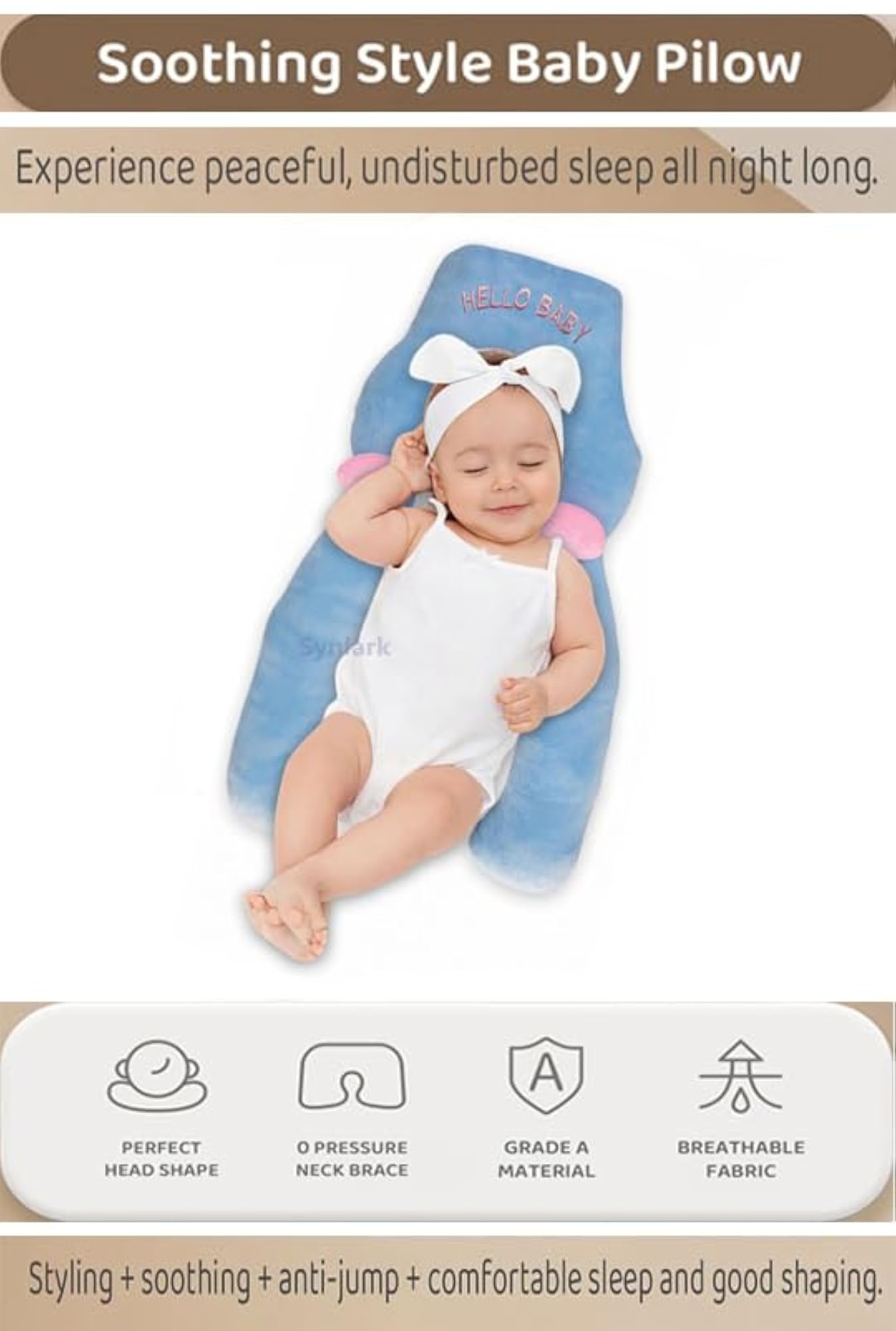 Baby Hugging Pillow with Supersoft Fabric, Neck & Head Support