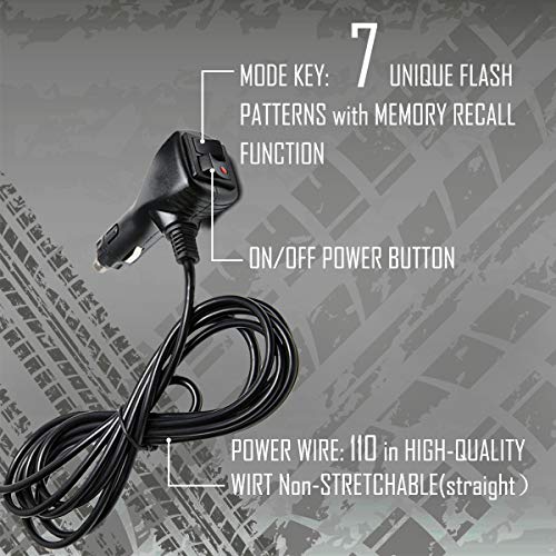 LE-JX Amber Led Beacon Strobe Light Rotating Truck Vehicle Car Roof Top Hazard Warning Flash Emergency Led Strobe Light 7 Flash Patterns 240 Leds 12 Volt with Magnetic Mount and Cigar Lighter Plug - Thumbnail 7