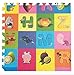 4X Tappeto Puzzle Bambini LETTERE ALFABETO 60x60cm Pavimento GIOCO EDUCATIVO PRIMI PASSI Antiscivolo Palestra Gomma Eva Tatami Tappetini a Tessere Fitness Cucina Garage ANIMALI E FRUTTA