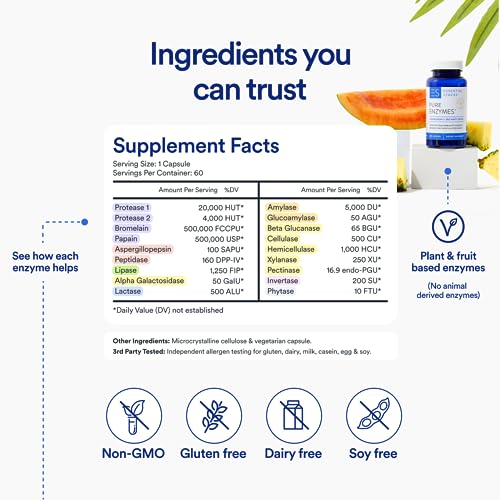 Essential Stacks Pure Digestive Enzymes (Gluten, Dairy & Soy Free) - 18 Enzymes for Digestion incl. Amylase, Lipase & Lactase - Vegetarian & Non-GMO (60 Capsules) - Image 7