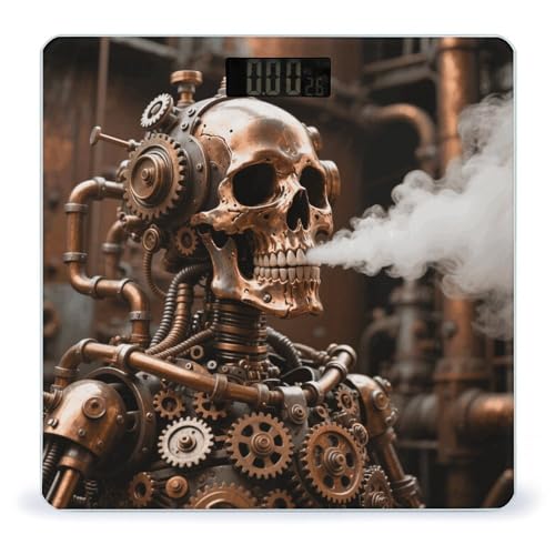 Báscula digital de baño Steam Punk Metal Skull 400 lb miniatura 1
