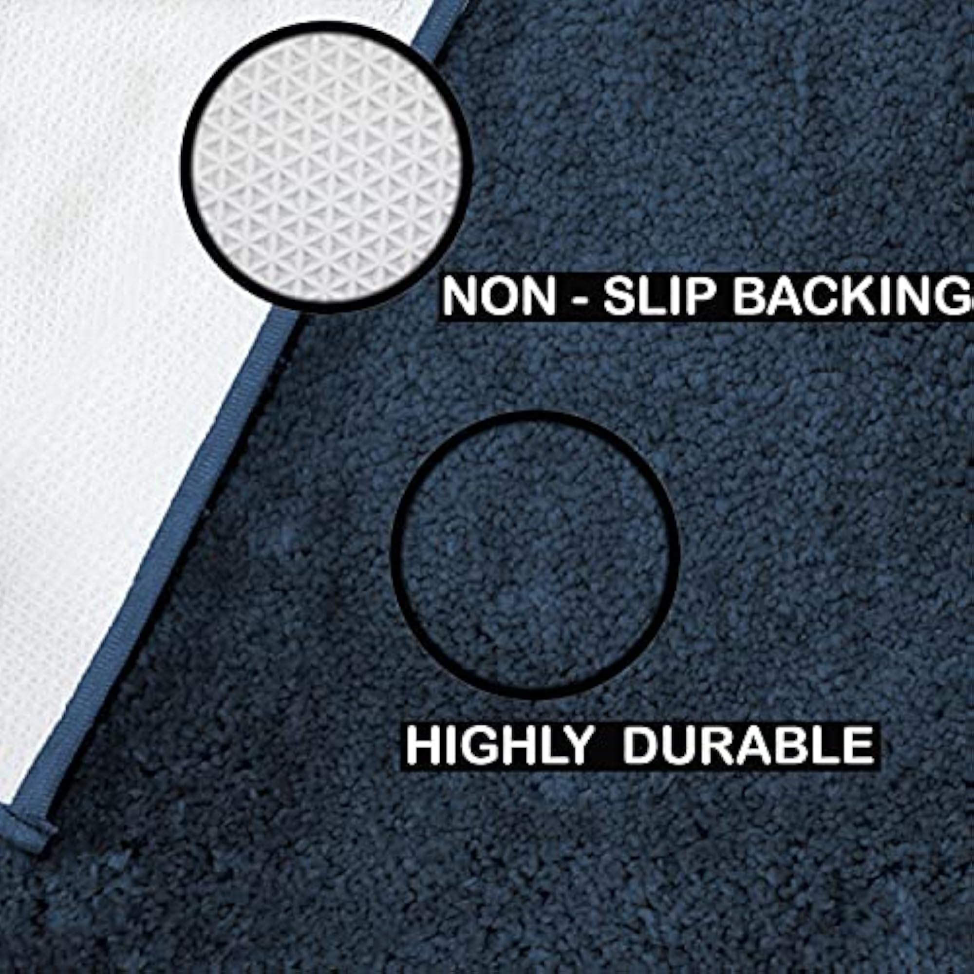 Super Soft Rectangular Carpet Rug for Bedroom, Navy Blue