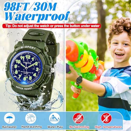 Image of Juboos Kids Watch Analog for Boys Girls Teens Waterproof Sport Wristwatch