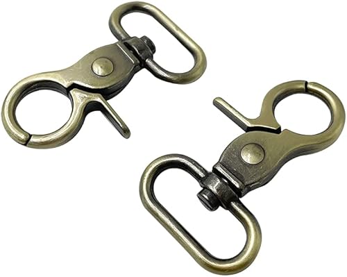 Gancho giratorio de 0.984in, cierre de mosquetón a presión de gatillo de metal para hacer herrajes, paquete de 4 correas (bronce) PT595 disponible en Yaxa Peru