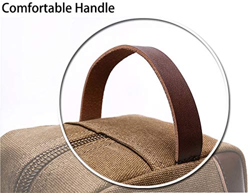 Iblue Toiletry Bag Leather And Canvas Travel Dopp Kit Bathroom Shaving Organizer For Men&Women Travel Accessories,#B03 (Hot Pink) #TOP5