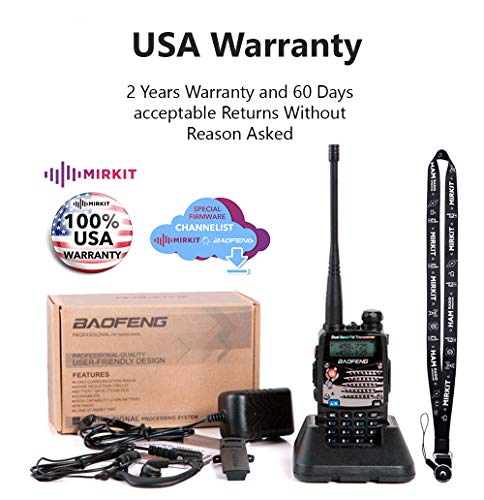 Baofeng Ham Radio UV-5RA 2020 5W 1800 mAh Li-ion Battery Mirkit Edition and Lanyard Mirkit Ham Radio Operator, Walkie Talkies Dual Band Two Way Radios