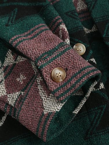 Image of ZAFUL Unisex Plaid Flannel Shirt Jacket Button Down Long Sleeve Pocket Coat Outwear | Mens Fall Clothes Lightweight Long Sleeve Button Down Flap Pocket Jacket Tops for Fall&Winter 2026