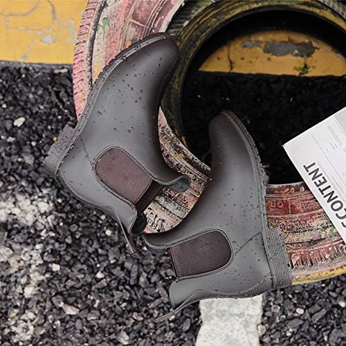 Women's Snowing Booties Black Ankle Rain Shoes Slip on Rubber Elastic Boot Platform Chelsea Rain Boots | Image 3
