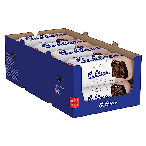 Bahlsen Comtess Schoko - 8er Pack - Saftiger Schokoladenkuchen mit kakaohaltiger Fettglasur, einzeln verpackt (8 x 350 g)