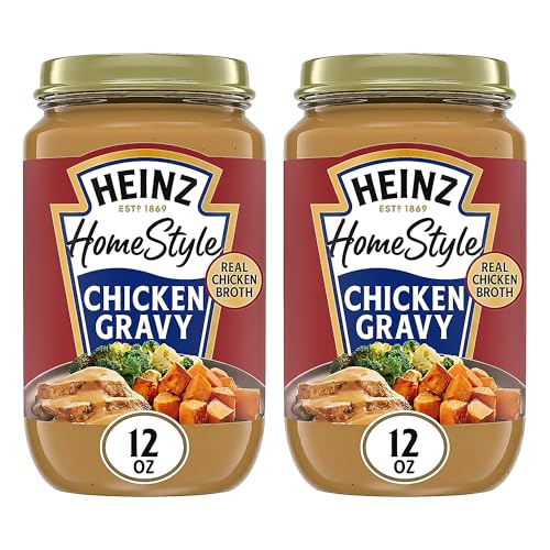 Image of Heinz HomeStyle Classic Chicken Gravy, Savory Poultry Base, Ready to Serve Gravy for Quick Mashed Potatoes and Easy Roast Meals, 12 Ounce (Pack of 2)
