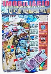 PMBI Jogo de Tabuleiro Imobiliário Investindo Nas Capitais Do Mundo - 4 Jogadores - 3 Anos ou Mais