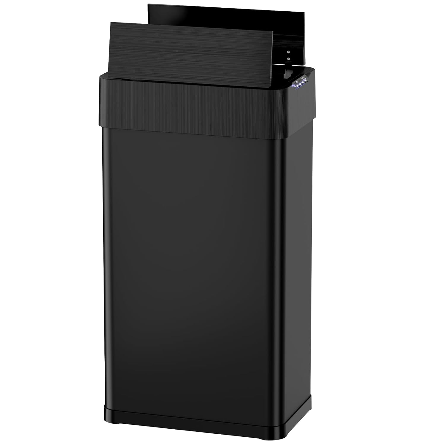 AthLike Basurero automático con sensor de movimiento sin contacto de 16 galones, cubo de basura inteligente con tapa de cierre suave, anillo de