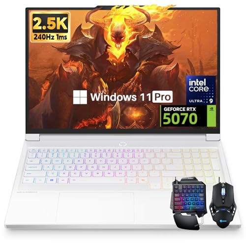 Image of Lenovo Legion 7i Gaming Laptop, 16 inch 2.5K 2560x1600 240Hz /1ms OLED, NVIDIA RTX 5070, Intel Ultra 9 275HX (Up to 5.4GHz), 32 GB DDR5 5600MT /s, 1 TB SSD, Wi-Fi 7, BT 5.4, Windows 11 Pro, Glacier White
