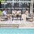 COMLAX FIELD Patio Furniture Set, 4 Pieces Outdoor Patio Furniture with Coffee Table Set, Metal Patio Conversation Sets with Washable and High-Resiliency Sponge Cushions, Beige
