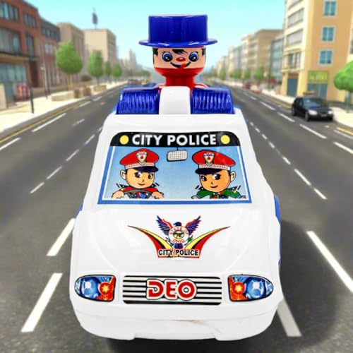 Image of ToyBharat Press N Go City Police Car - Realistic Multicolour Toy for Kids 1-6 Years, Safe, Fun & Durable