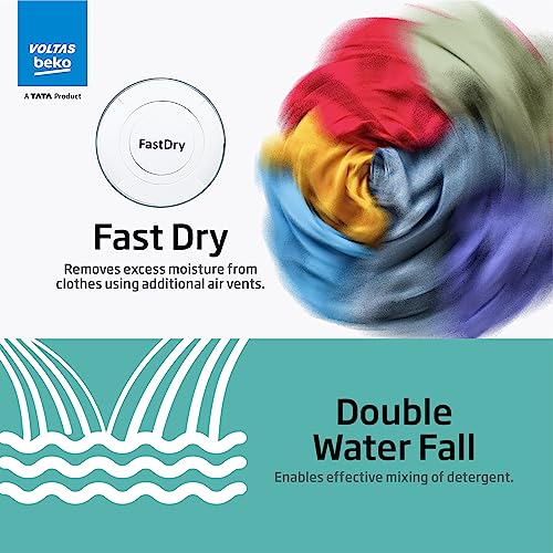 Image of Voltas Beko 14 Kg, 5 Star Semi-Automatic Top Load Twin Tub Washing Machine (Wtt140Agrt) Gray - Jumbo Series