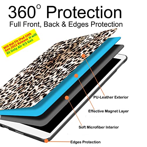 Image of DuraSafe Cases for iPad Air 4th 5th 6th Gen Air 11 inch Printed Case A2588 A2589 A2591 MM9E3HN /A MM9D3HN /A A2316 MME23HN /A MM9C3HN /A MM9F3HN /A MYFQ2HN /A MYFM2HN /A MYFR2HN /A MYFP2HN /A MM9N3HN /A - Leopard