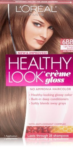 3 Pk, L'Oreal Paris Healthy Look Creme Gloss, Light Beige Brown / Iced Praline #6BB