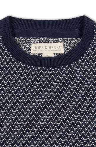 Image of Hope & Henry Boys' Long Sleeve Crew Neck Pullover Sweater | Premium Organic Cotton Pullover With A Soft Henley And Cozy Quilted Knit | Quality Construction Built For Cool-Weather