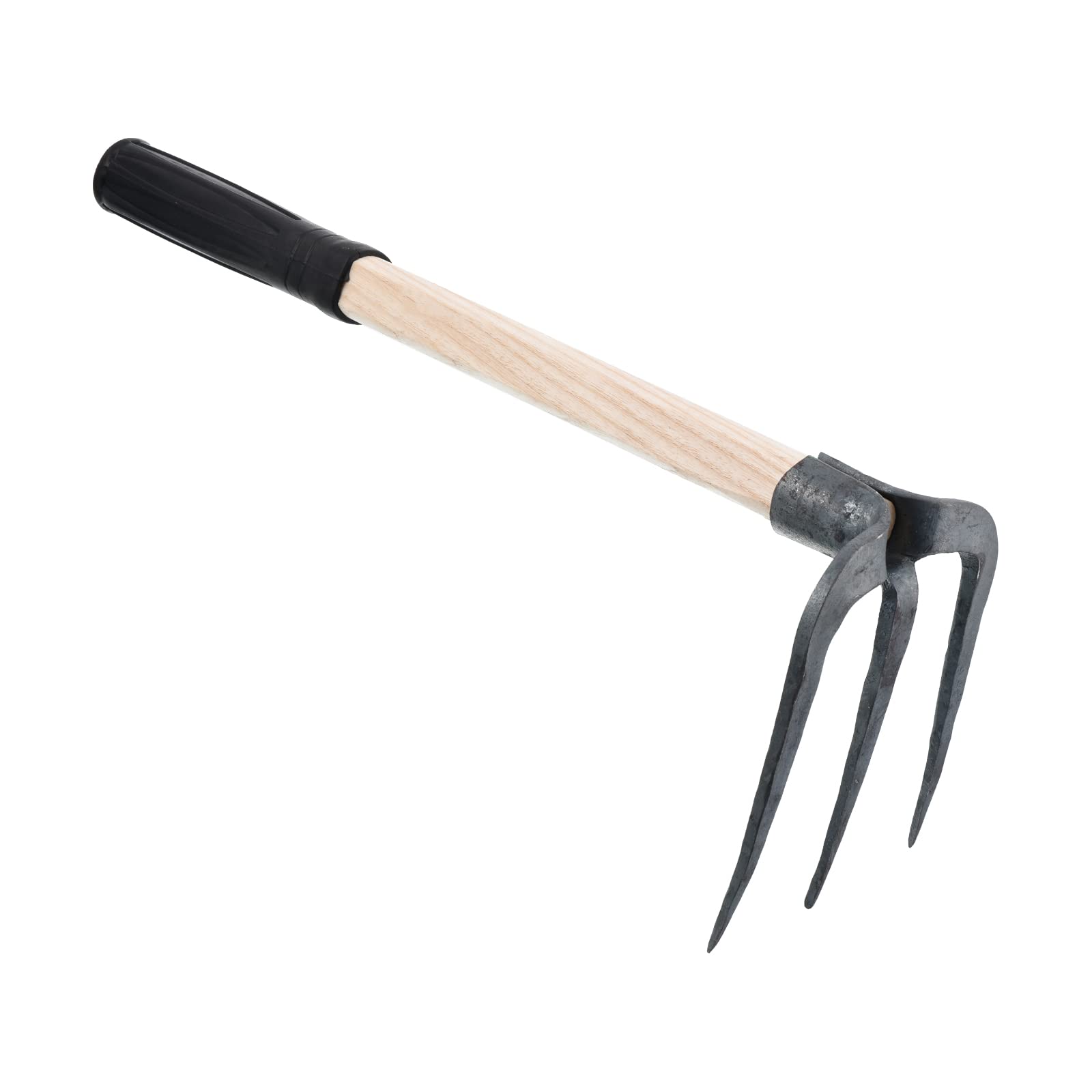 PATIKIL 15" 3 Púas Mano Azada Jardinería, Acero Carbono Endurecido Herramienta para Aflojar Suelo Patio Deshierbe Granja Plantación, Negro
