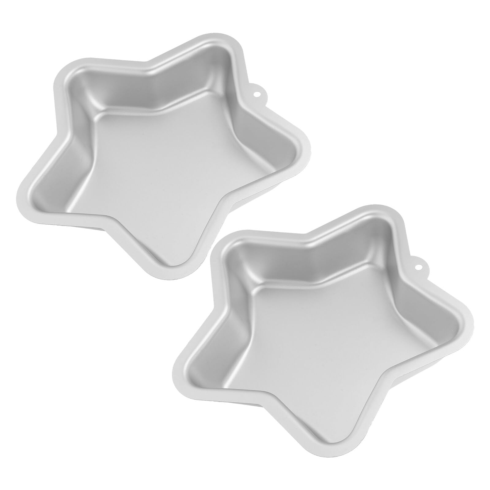 TOYANDONA Teglia per Torta a Stella 2 Pezzi in Lega di Alluminio Antiaderente Stampo a Forma di Stella a Cinque Punte per Dolci Cheesecake e Torte di Compleanno Riscaldamento Uniforme e