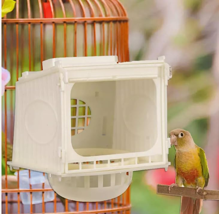 Birds Nest Box for Garden and Cage Only for Small Birds Budgies, Java, Sparrow, Humming Birds, White Plastic Bird Breeding Box (1 unit White) (B0D8L7TSZD) Amazon Price History, Amazon Price Tracker