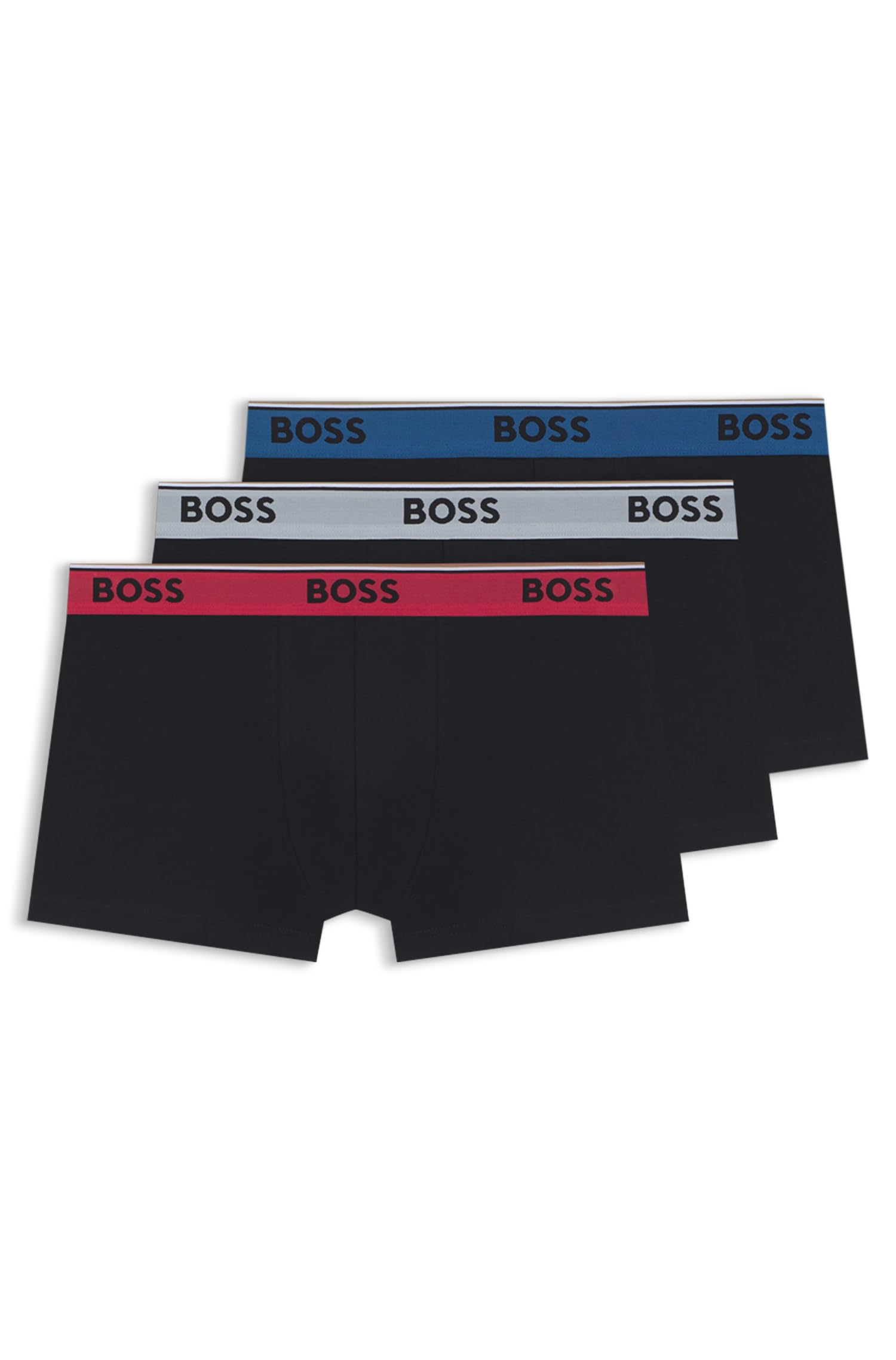 BOSS Dreierpack Eng Anliegende Boxershorts Mit Kurzem Bein Aus Baumwolle Mit Logo-Bund
