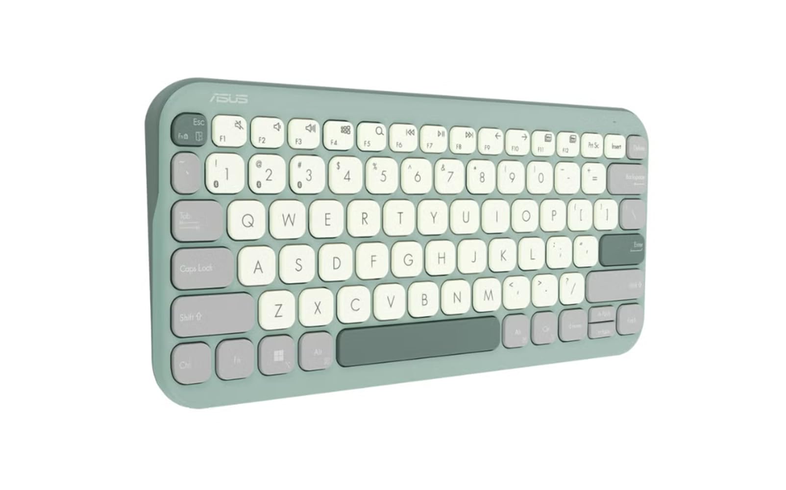 ASUS Marshmallow Tastatur KW100, QWERTZ DE Layout, kabellos, Bluetooth, flaches Profil, Farbe Green Tea