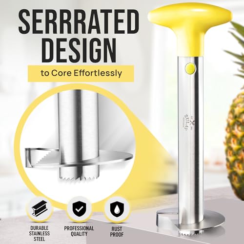 Image of Zulay Kitchen Stainless Steel Pineapple Corer, Slicer & Eye Peeler