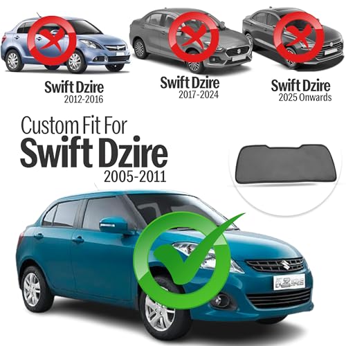 Image of Autofact Dicky Curtain for Dzire 2005-2011 | Custom Fit Rear Windshield Sunshade | Foldable Mesh | Privacy & Cooling Car Accessory | Car Rear Sun Shade UV Block Easy Install Durable Black Mesh
