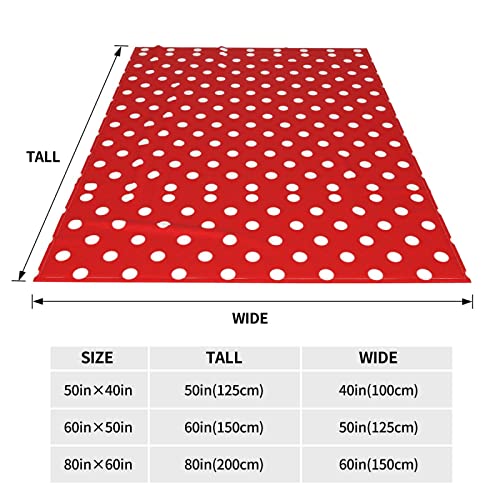 Fashion Funny Red Polka Dot Throw Blanket For Couch Super Soft Cozy Flannel Blanket Throw For Shawls And Wraps Adults (50"X 40") #TOP3