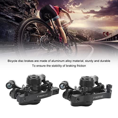 Socobeta 2PCS Line Pulling Hydraulic Disc Brake Calipers Aluminum Alloy Disc Brakes for Mountain Bike E Bike Electric Bike Electric Scooter(Black) - Image 2