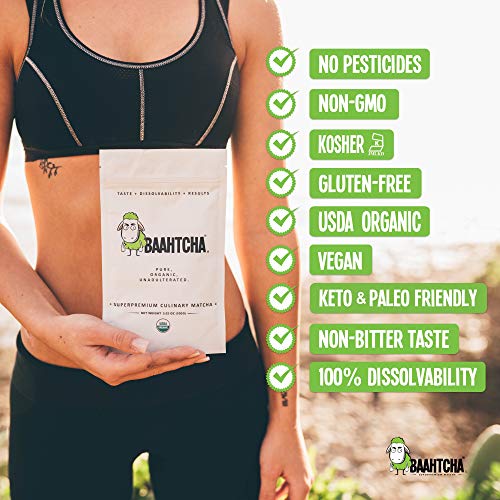 image for Baahtcha - USDA Organic Matcha Green Tea Powder - Premium Culinary Gra