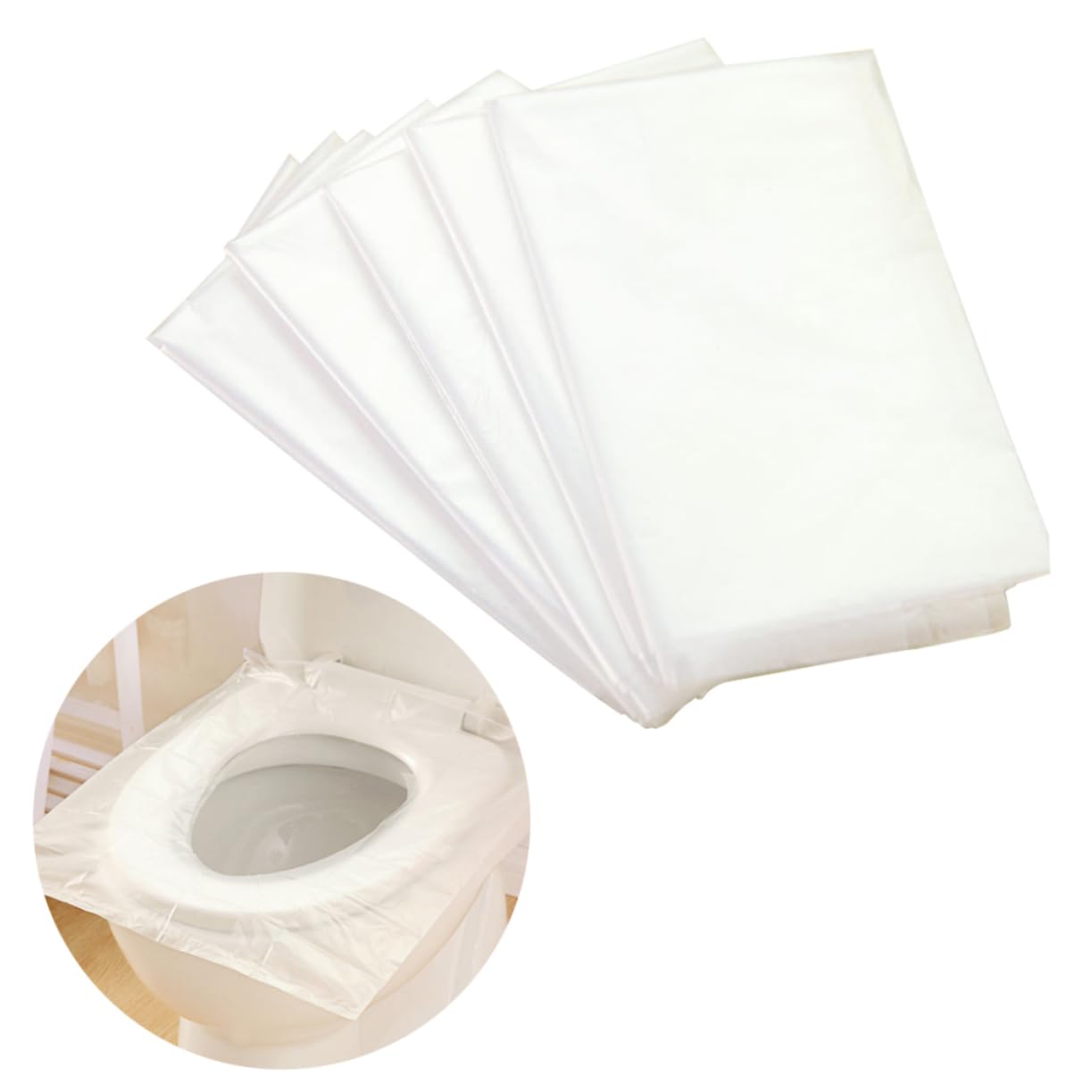 minkissy Portable Travel Toilet Seat 60pcs Disposable Seat Cover Pads Padded Toilet Seat Cover for Camping Home