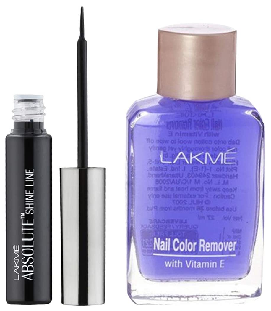 LAKMÉ Absolute Shine Glossy Liquid Eye Liner, Black, 4.5Ml And Lakme Nail Color Remover, 27Ml-picture-23