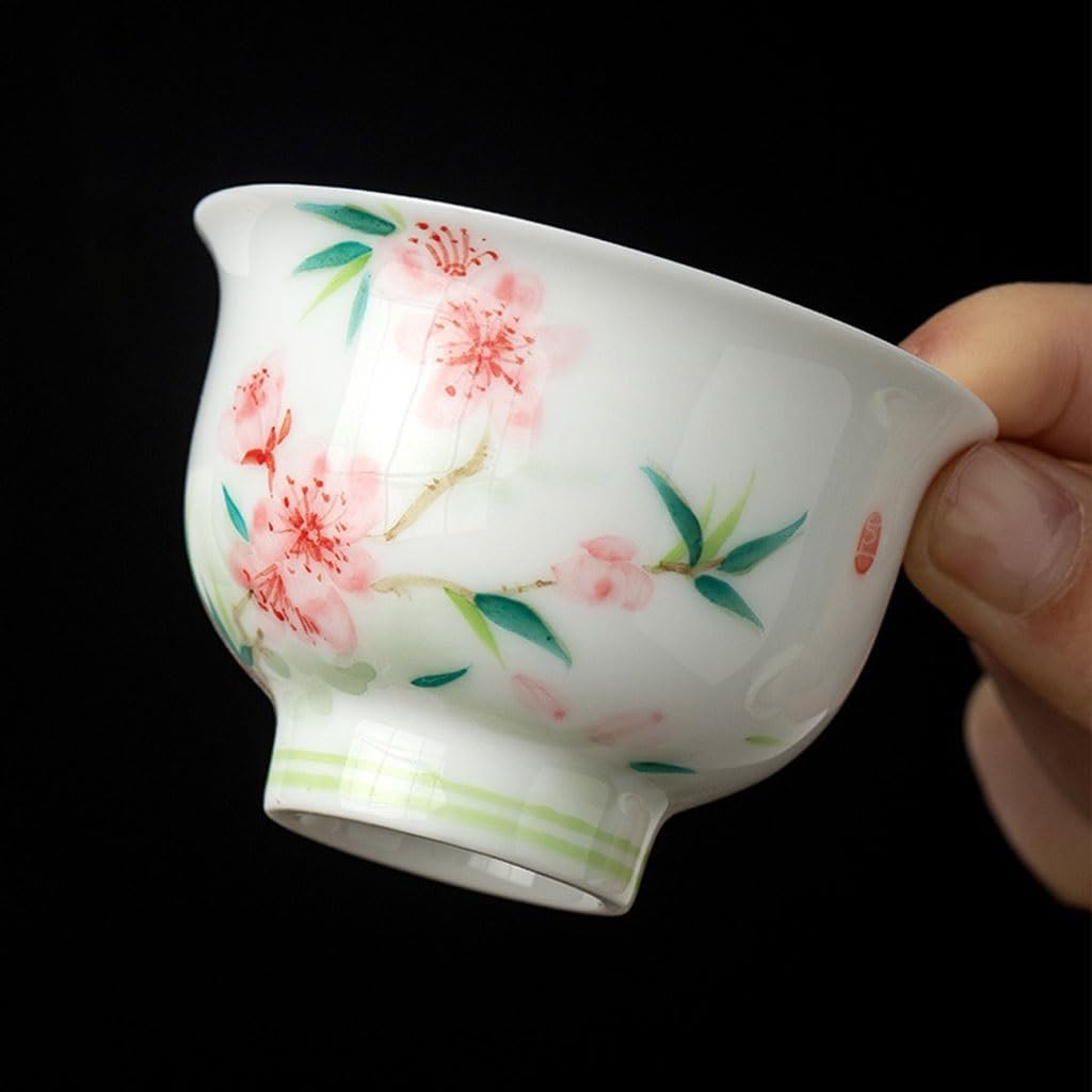 GSOUL Kungfu Tea cup Personal Ceramic Main Cup Hand-painted Peach Blossom Kung Fu Tea Host Single Drinking Small Tea Cups