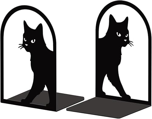 Miniatura 16 de Peacoblue Sujetalibros de metal para estantes, modernos topes decorativos resistentes para libros de estudio, para oficina, escritorio, estante,