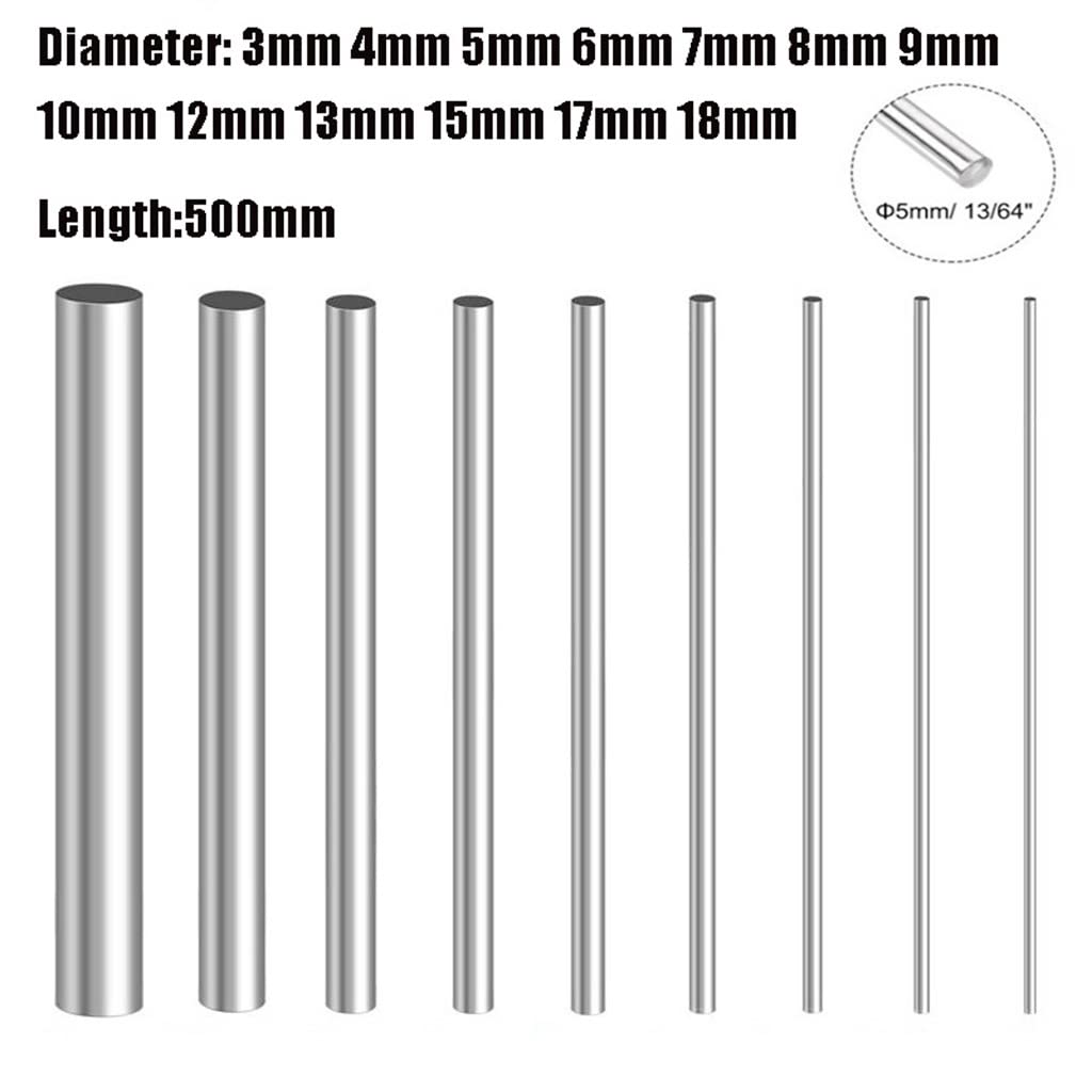 MOZTO Lunghezza Asta in Titanio 500MM Barra Tonda in Titanio Ti Grado 5 Gr.5 GR5, for Barre Hardware for La Casa (Size : 12x500mm)