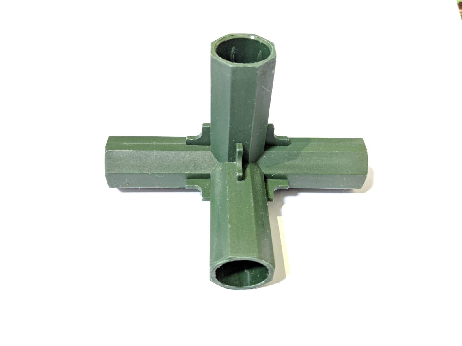 easynets 16mm Plastic Coated Canes and Accessories. Perfect for making your own kind of Garden Framework, Supports, Cages, Fencing. (4 Way Middle Connector (Pack of 4)) — image 1