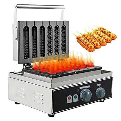 Fayelong Hot Dog Waffeleisen Kommerziell Lolly Französisch Hotdog rostfreier Toaster Waffeleisen Edelstahl-knusperiger Backen-Mais-Hund Muffinwurstwaffeln Non-Stick