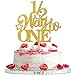 1/2 Way to One Cake Topper, Happy Half Birthday Anniversary Celebration Party Decorations, Children 6 Months Birthday Party Decoration Supplies, Gold Glitter
