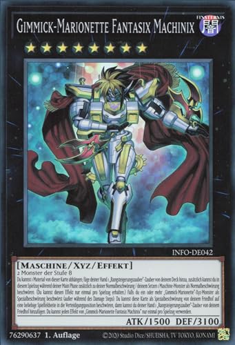 Gimmick-Marionette Fantasix Machinix INFO-DE042 Super Rare Deutsch Boosterfrisch 1. Auflage - The Infinite Forbidden - mit ReCollectibles-Versandschutz - für Yu-Gi-Oh!