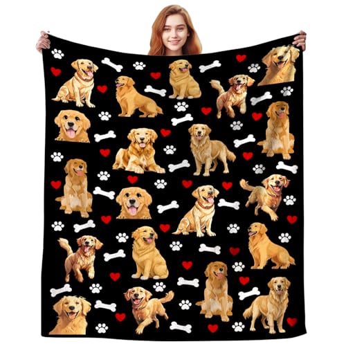 Dog Blanket Gifts for Women Dogs Lovers Cute Dog Stuff Puppy Throw Blanket With Puppies Plush Flannel Bedding Animal Pet Blanket Puppy Themed Gifts for Girls Boys Kids Women Adults Room Decor 50"x40"