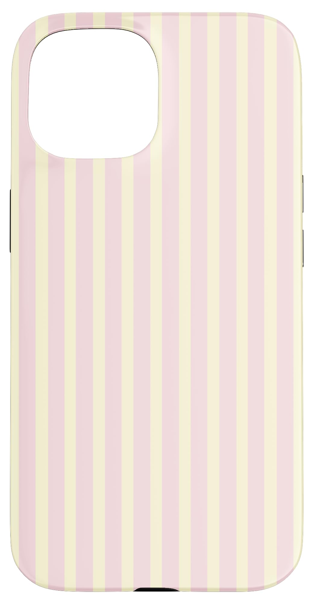 Pastel Light Pink Yellow Vertical Line Stripes Minimalist Case for iPhone 15