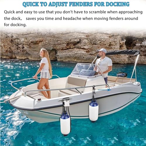 Boat Fender Hanger, 2PCS Boat Fender Clips, Boat Rail and Cleat Fender Clip, Pontoon Rail Fender Hanger Adjuster, Boat Bumper Clips for Docking, Pontoon Boat, Bass Boat, Jon Boat - Image 4