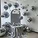 HILAVO 12PCS Silver Foil Balloons, 22in 15in 10in Different Sizes 4D Round Foil Balloon Large Silver Metallic Sphere Balloons for Graduation New Year Birthday Party Ceiling Decorations