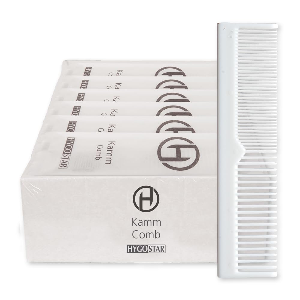 FRANZ MENSCH 1000 Stück Hygostar Kamm | Kunststoff, Karton, weiß, L: 13cm, Standard, Kamm, Haarkamm,Hotelkamm