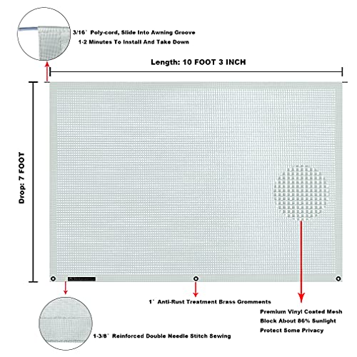 Image of RV Awning Mesh Sun Shade Screen for Motorhome Camper Trailer Sunshade