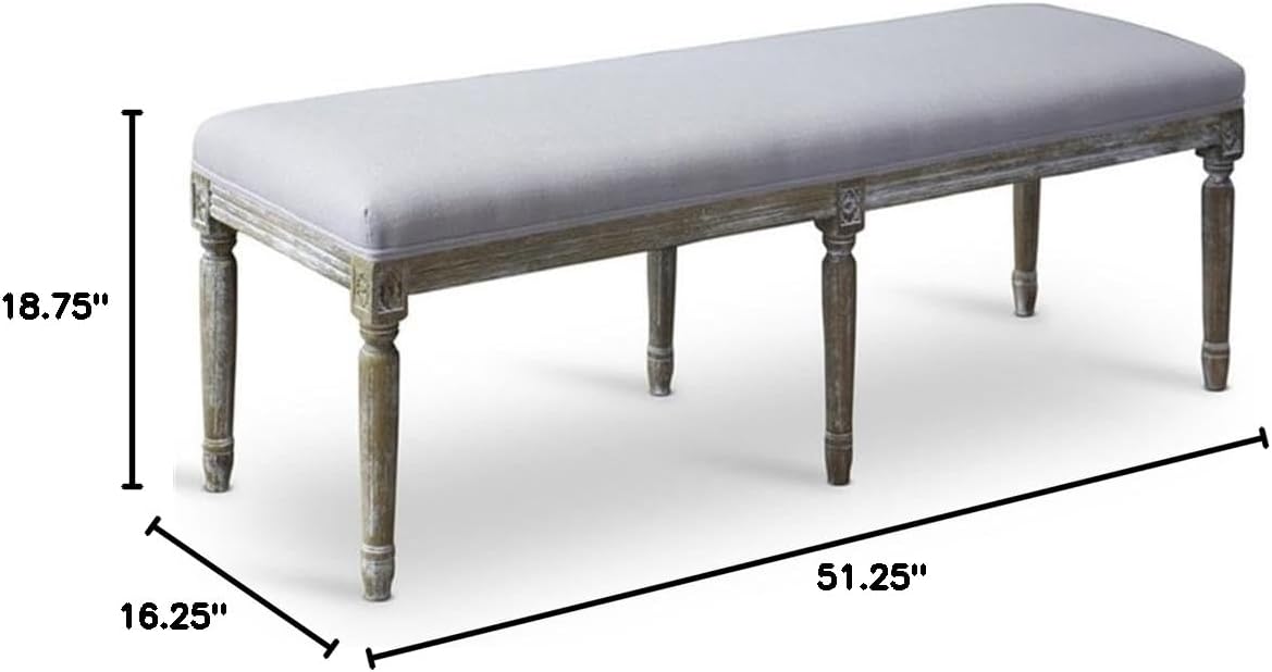 BOWERY HILL Birch Traditional Frame Bench in Beige and Brown