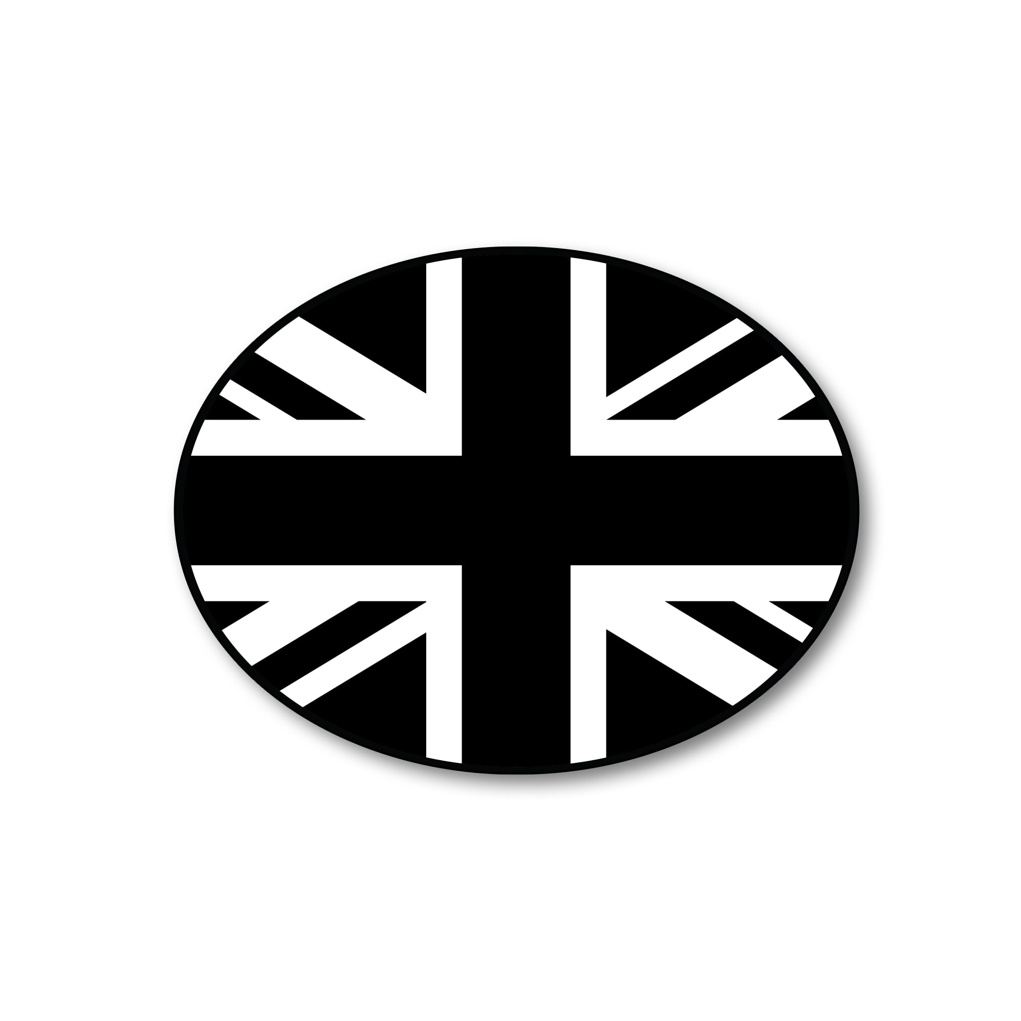 Union Jack Black & White Flag Car Sticker – Patriotic Monochrome UK Flag Decal – Weatherproof Vinyl Car Accessory (B&W)
